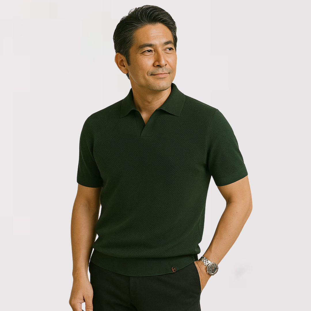 SENSE|ラグジュアリーなボタンなしポロシャツ