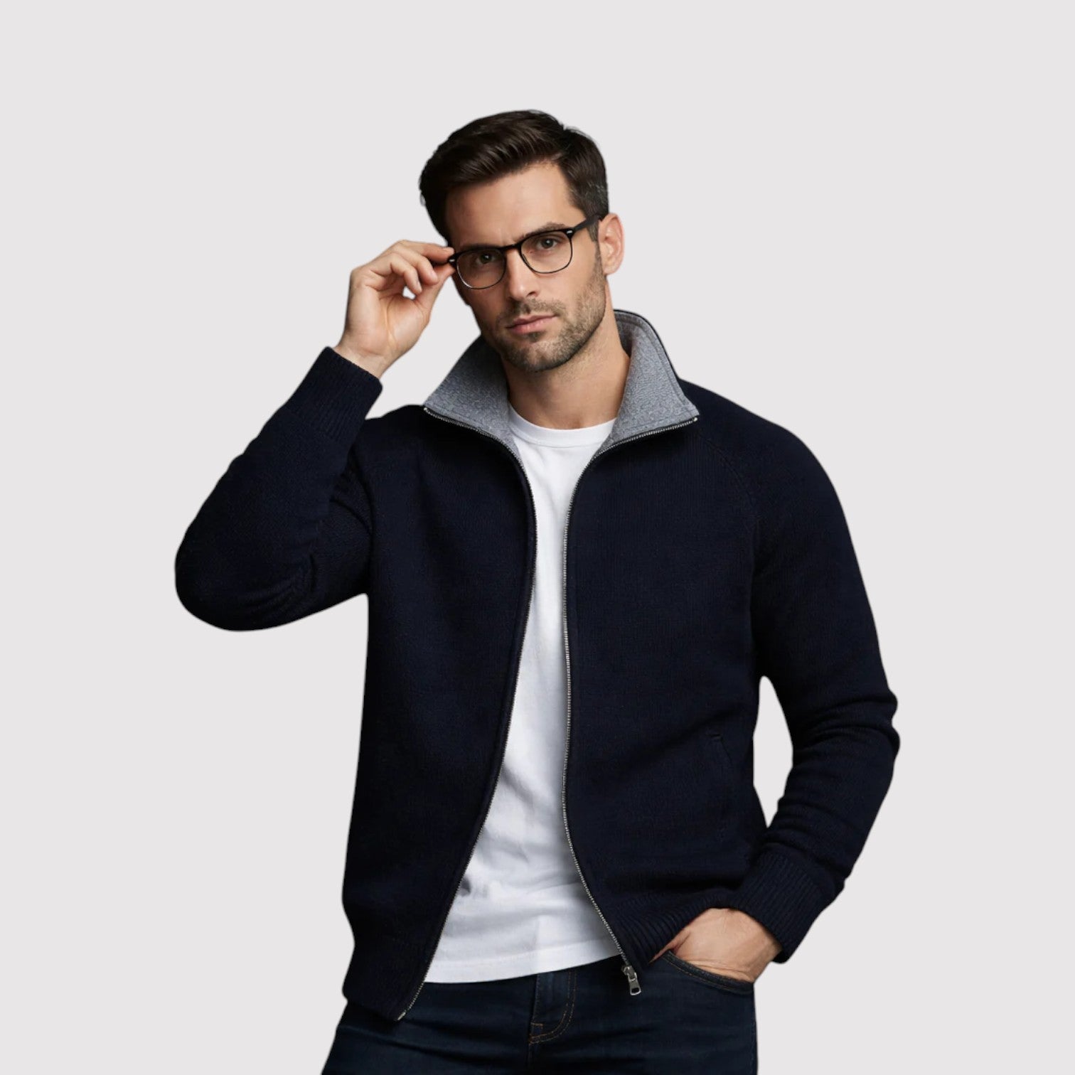 TAKESHITO | プレミアム・ニット・ジップ・ジャケット