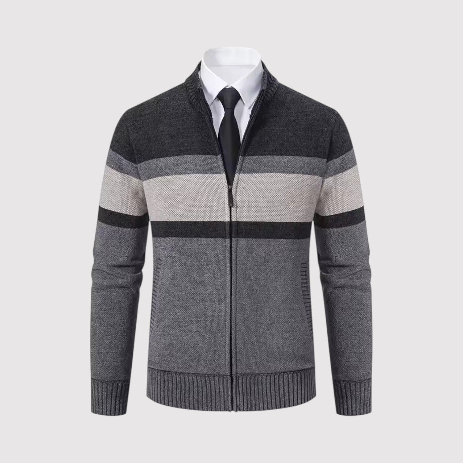 SHURIKEN | プレミアム・ボーダー・ジップ・セーター